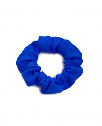 blue lycra gymnastics scrunchie