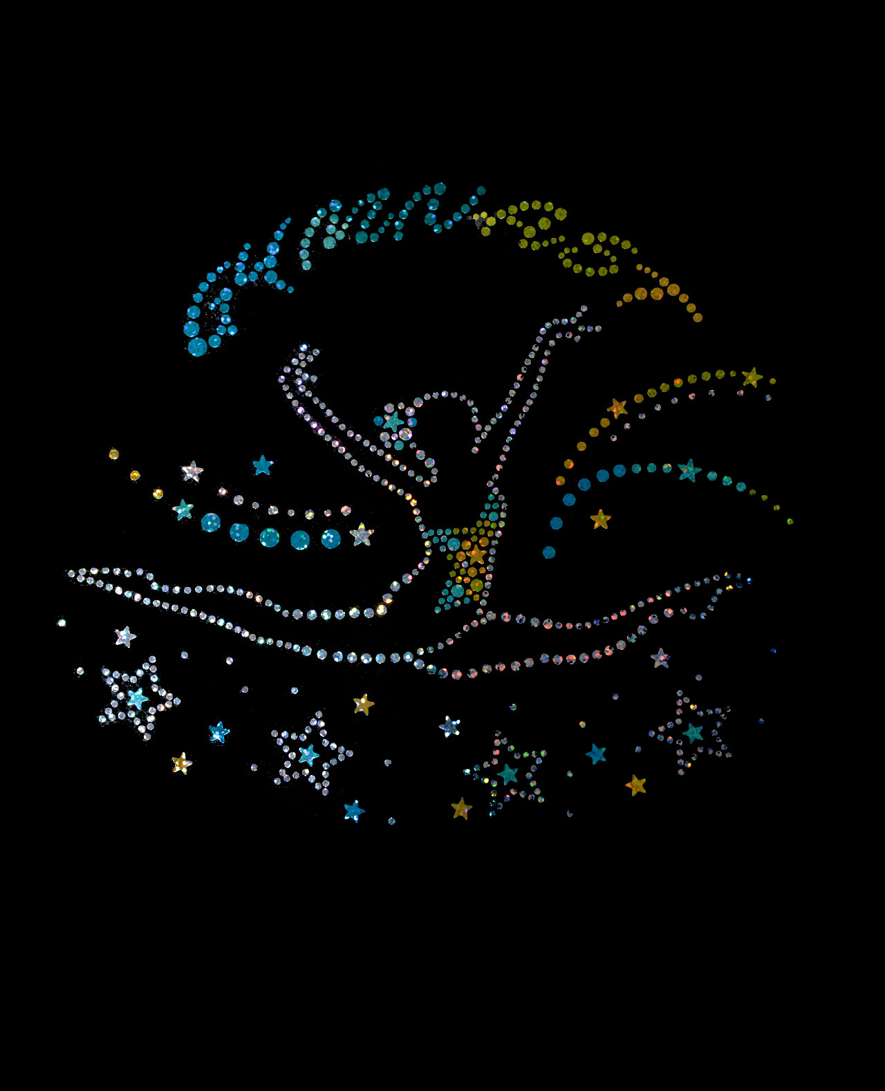 B09-Holo-Blue-Leap Gymnastics Leap Holographic Motif onesie hoodie