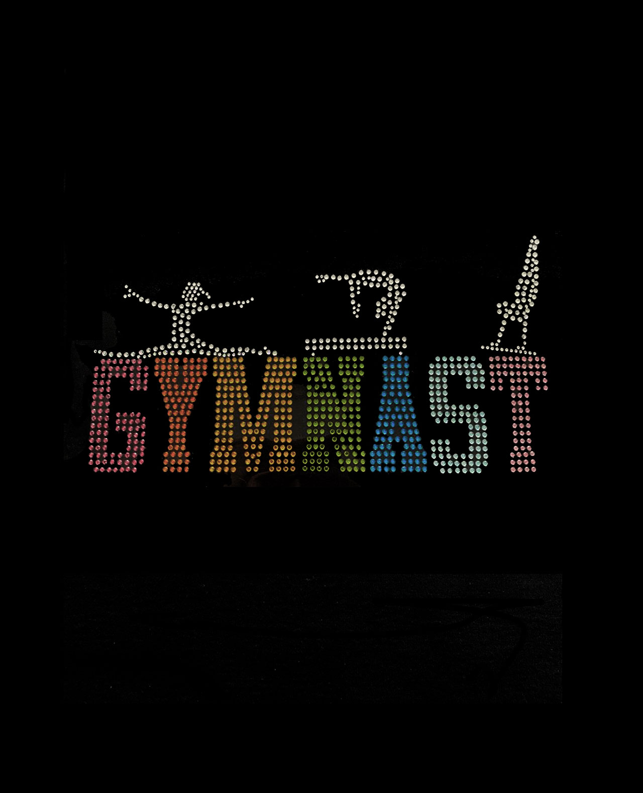 B51-vasity-Rainbow Rainbow Gymnast lettering diamante motif hoodie onesie