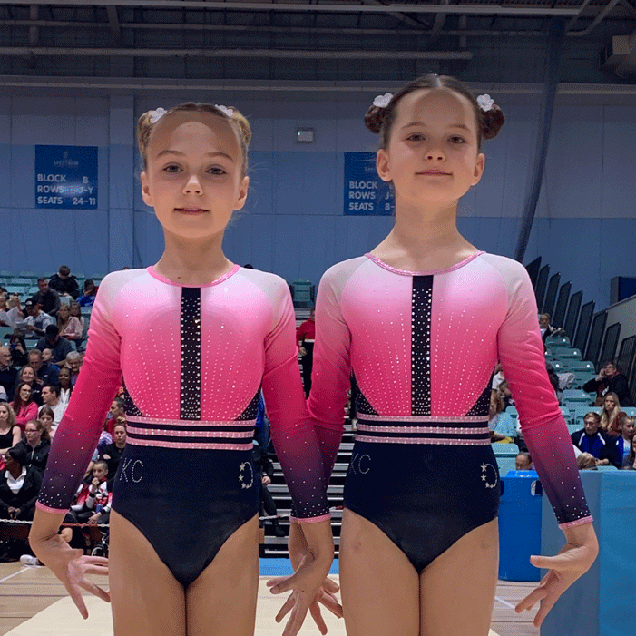 Kent College Club leotard design ombre pink and navy