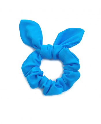 gymnastics lycra blue scrunchie bow