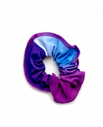 ombre purple blue white scrunchie lycra