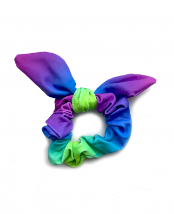 ombre green blue purple midnight scrunchie bow