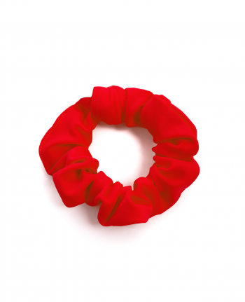 red lycra gymnastics hair scrunchie