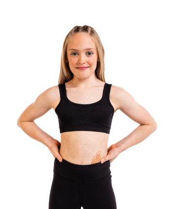 Basic Ribbed comfort sports gymnastics bra black