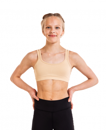 Basic Ribbed comfort sports gymnastics bra light nude
