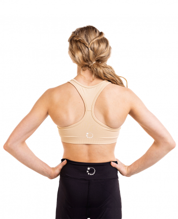Seamless Ribbed Racer Back Sports Bra Light Nude