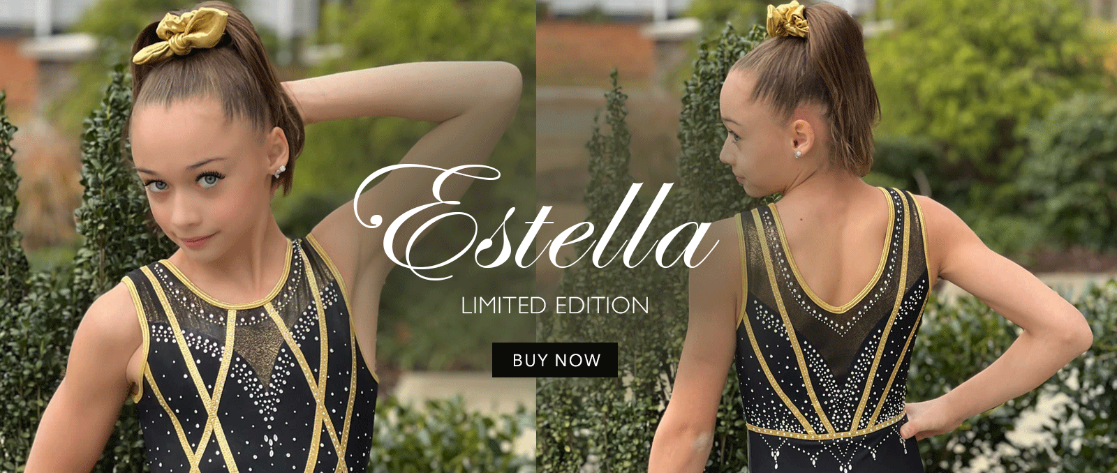 black and gold diamante limited edition training leotard