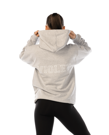 trendy 2023 graphic varsity gymnastics athleisure hoodie grey personalised violet