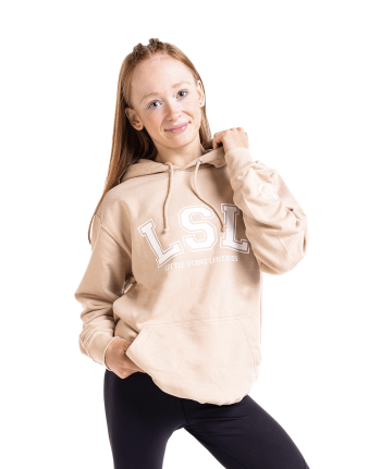 trendy 2023 graphic gymnastics athleisure hoodie sand