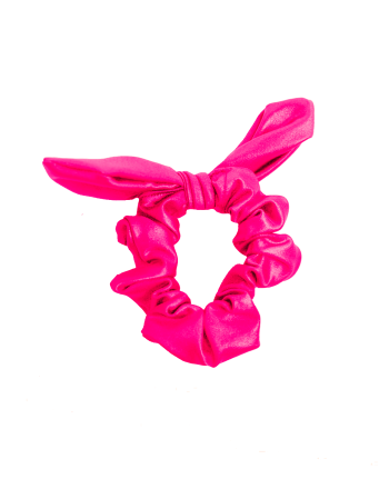 self coloured classic pink chintz gymnastics scrunchie bow
