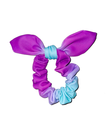 purple mint ombre lycra gymnastics scrunchie bow
