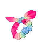 aura rainbow ombre lycra gymnastics scrunchie bow