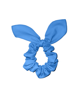 forte blue gymnastics scrunchie bow