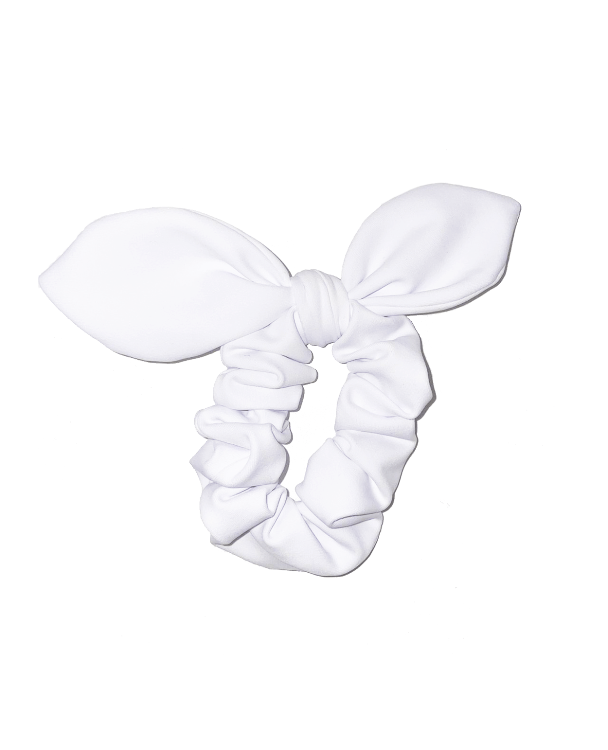 scrunchie_bow_white_lycra bright white lycra gymnastics hair bow