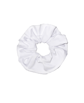 Lumen bright white lycra gymnastics hair scrunchie