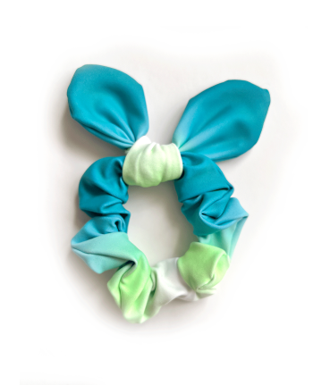 scrunchie bow ombre green lime