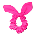neon pink lycra gymnastics scrunchie bow