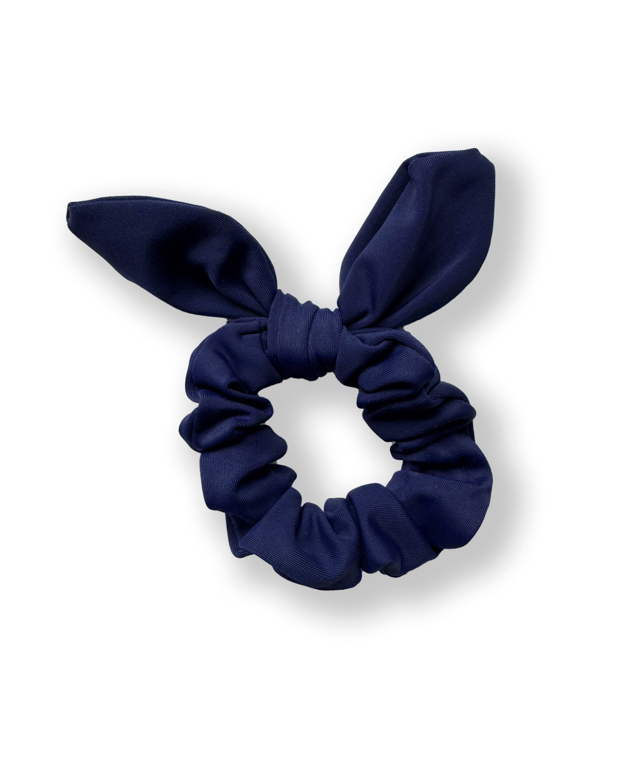 scrunchie_bow_Lycra_navy navy lycra gymnastics hair bow