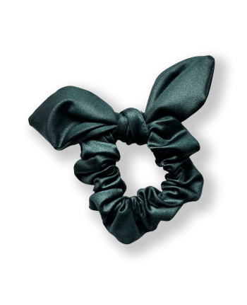 Scrunchie bow forest green chintz lycra matches knight leotard