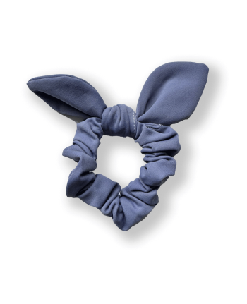 Scrunchie bow slate grey lycra matches knight leotard