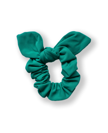 jade green matt lycra gymnastics scrunchie bow
