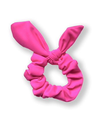 Scrunchie bow neon pink lycra matches stella lumen leotard
