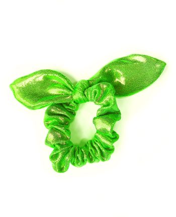 gymnastics hair scrunchie bow lime green