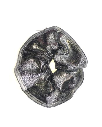 silver steel gymnastics hair scrunchie