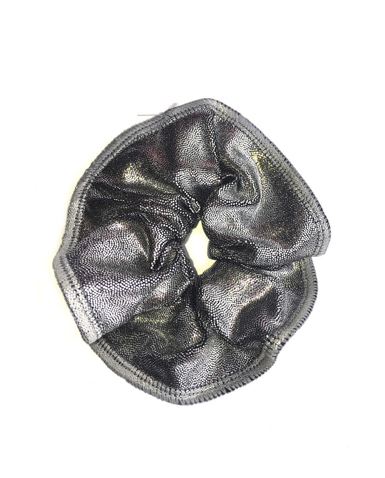 silver steel gymnastics hair scrunchie