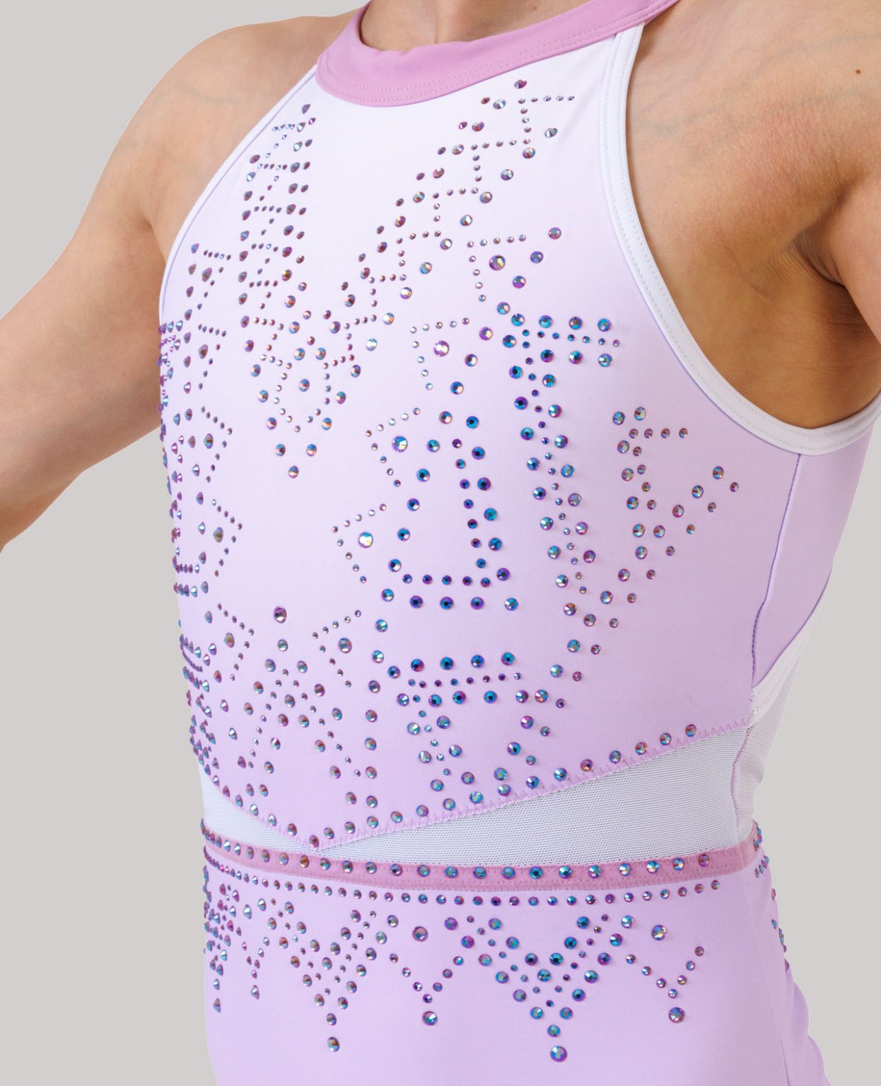 maeve_leotard_lilac_ombre_12 pastel lilac white ombre leotard with aztec pattern diamantes and stylish open back