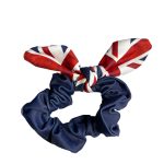 union jack detail navy lycra gymnastics scrunchie bow