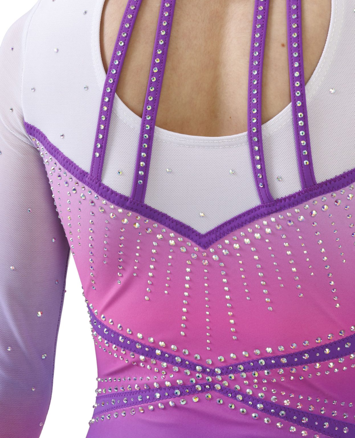 glaze_long_sleeve_leotard_ombre_pink_01 neon pink and purple bestseller lycra gymnastics long sleeve leotard