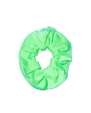 neon green lycra gymnastics scrunchie