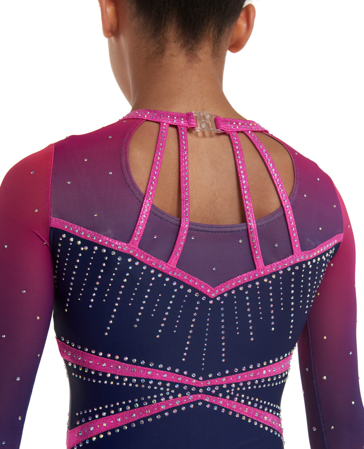 1042_navy_pink_ombre_competition_leotard_02 navy and pink ombre lycra gymnastics competition leotard