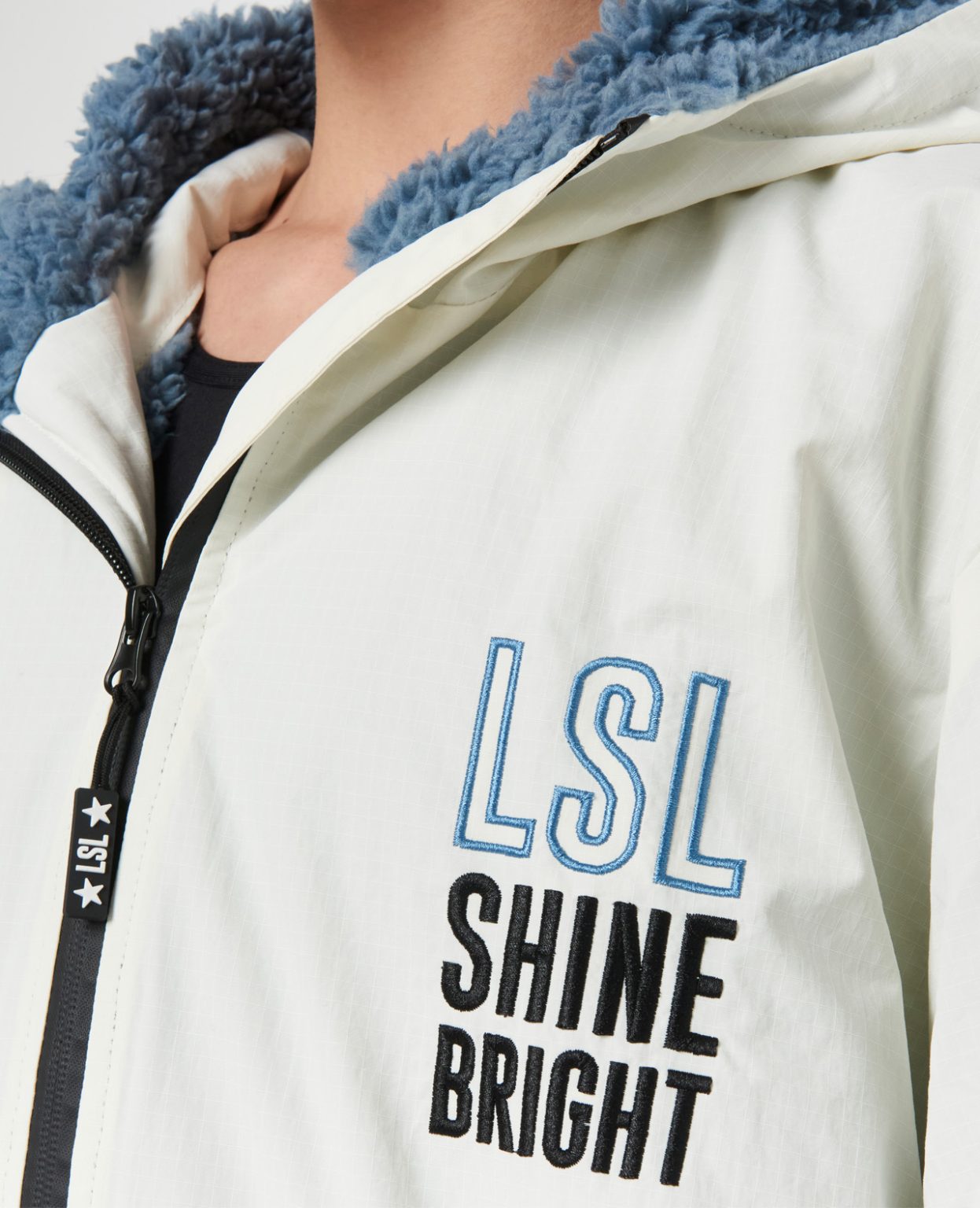 white and grey blue little stars branded high quality gym robe