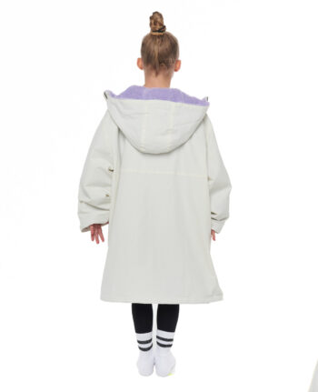 white and lilac little stars branded high quality gym robe