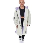 white and lilac little stars branded high quality gym robe