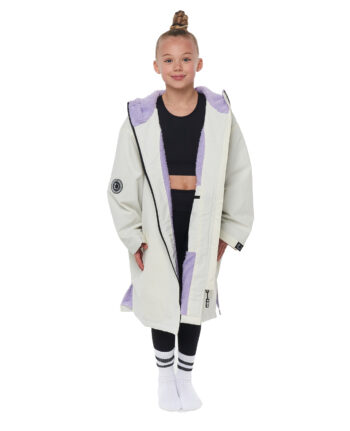 white and lilac little stars branded high quality gym robe