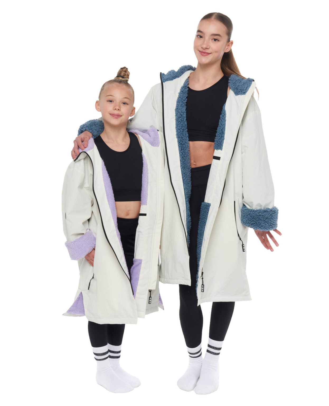gym_robe_white_lilac_grey white and lilac little stars branded high quality gym robe