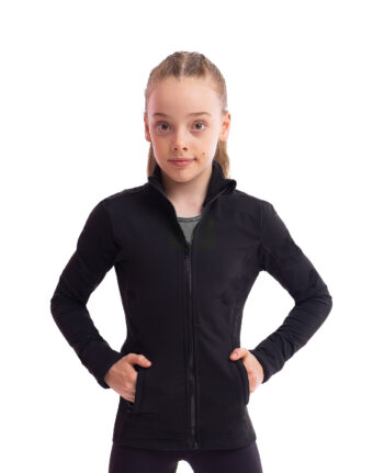 black gym yoga competition jacket tracksuit top