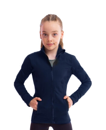 navy gym yoga competition jacket tracksuit top