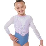 cute pastel ombre pink white and grey lycra gymnastics training tank leotard