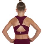 gymnastics dance cheer cropped top set top burgundy