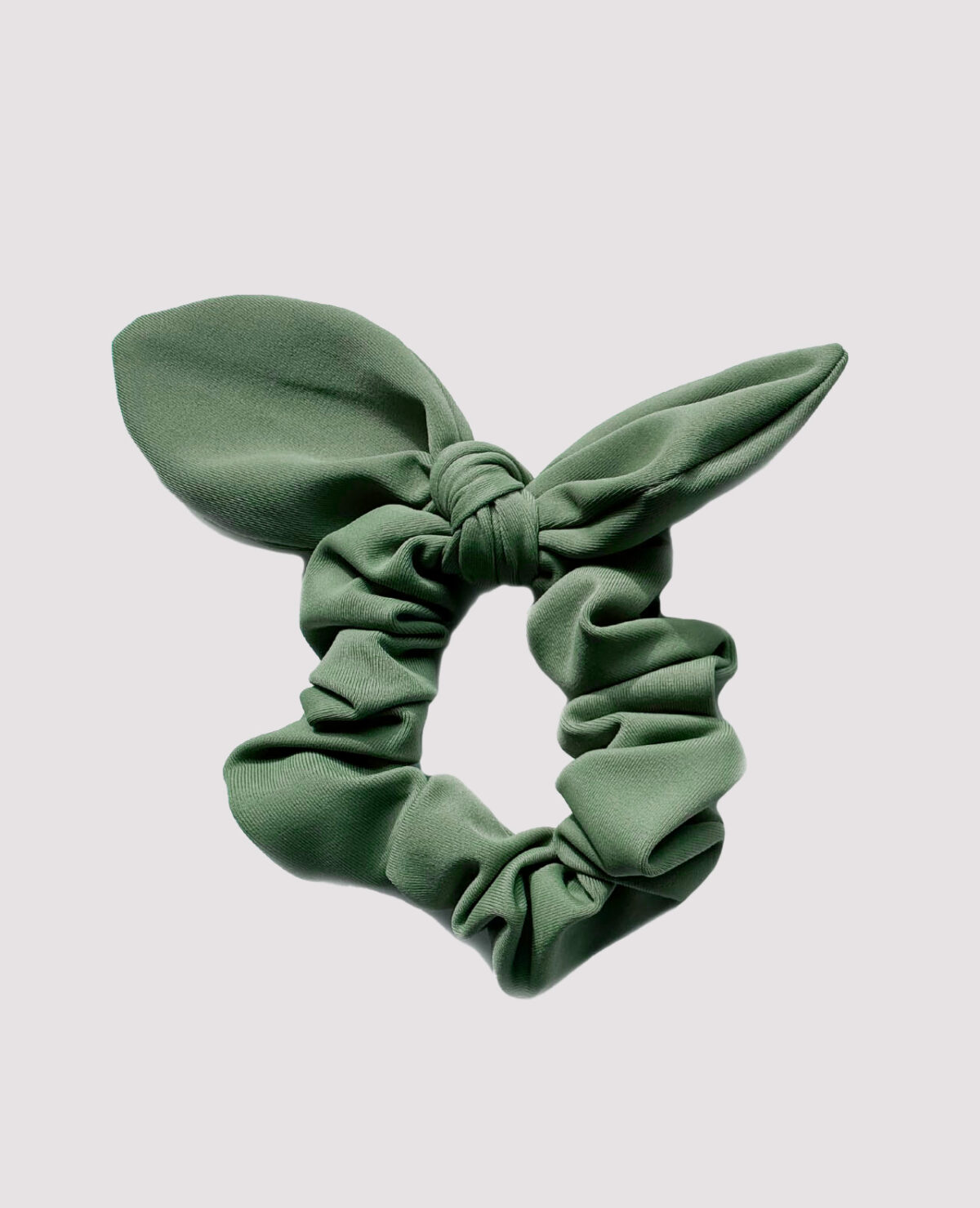 khaki gymnastics scrunchie bow