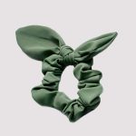 khaki gymnastics scrunchie bow